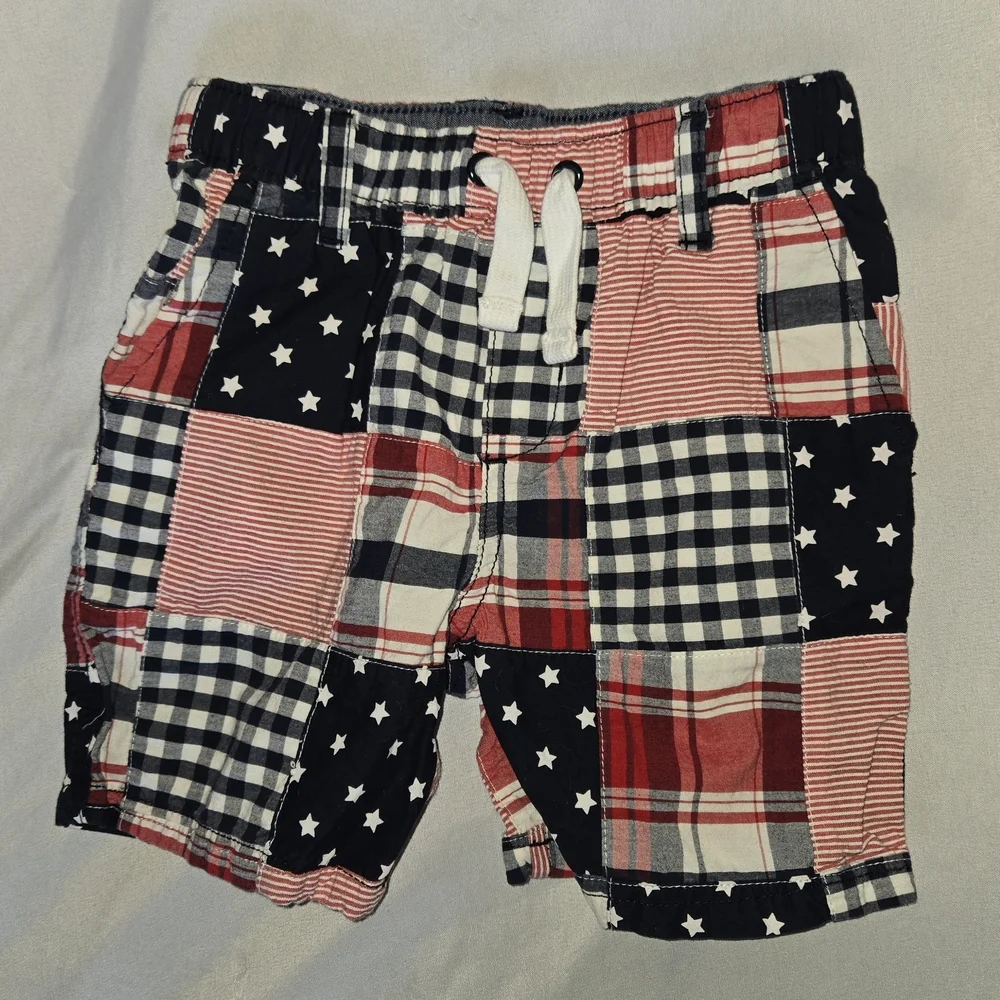 Gymboree Kids Boys USA Patchwork Shorts in Red White Blue